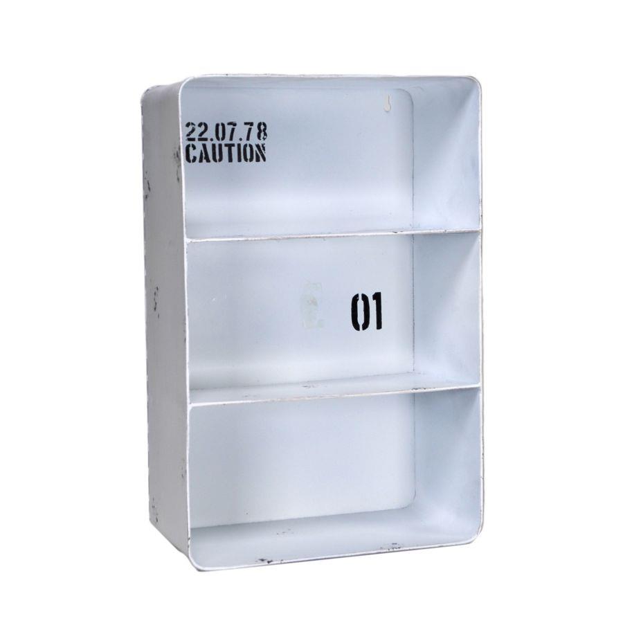 Mensola Metallo Bristol Bianco 3 Piani Rettangolare 29,5x15h45 cm