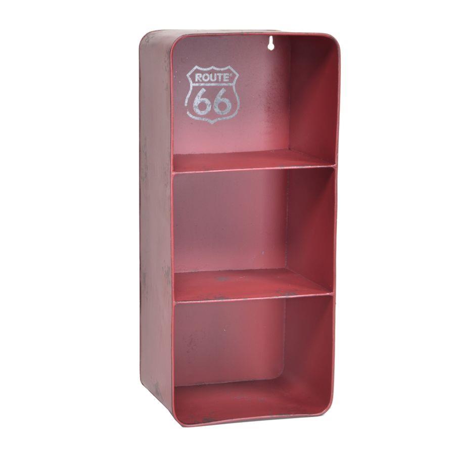 Mensola Metallo Bristol Rosso 3 Piani Rettangolare 19,5x15x44,5 cm
