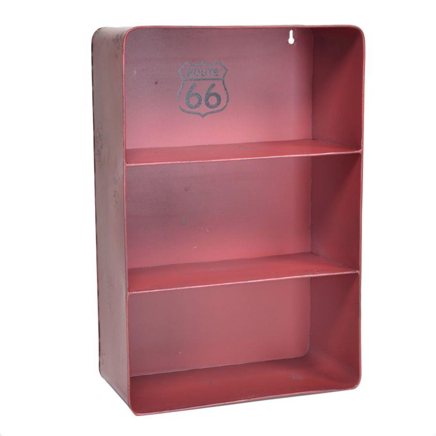 Mensola Metallo Bristol Rosso 3 Piani Rettangolare 29,5x15h45 cm