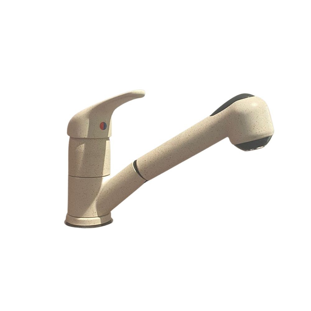 Miscelatore da cucina con doccetta estraibile in granito beige Paini Mixo 45Q568TCZ