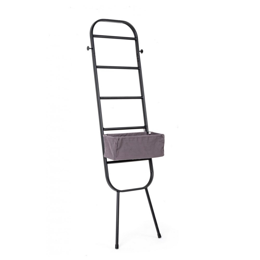 Mobile Porta Oggetti con 2 Ganci e 1 Cestino - Misure 49x19x155 cm