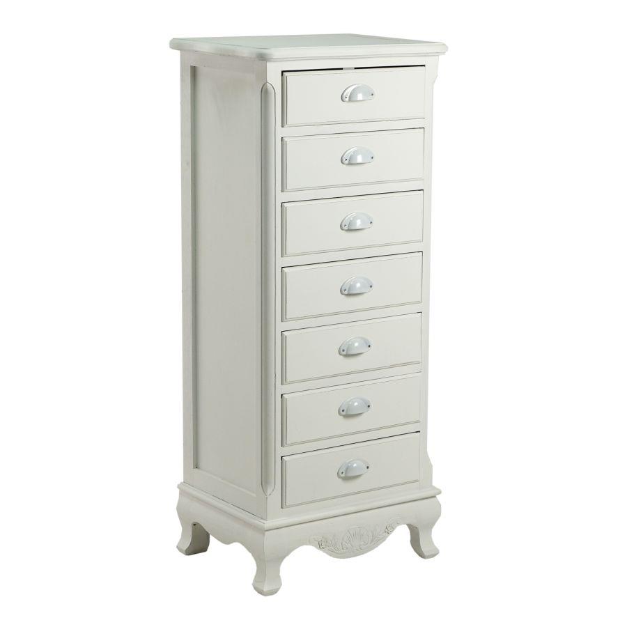 Mobile base 7 cassetti bianco anticato cm48x35h110,5