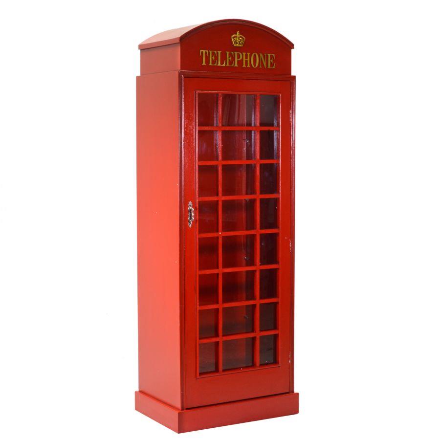 Mobile cabina telefonica rosso 180x64x42 cm