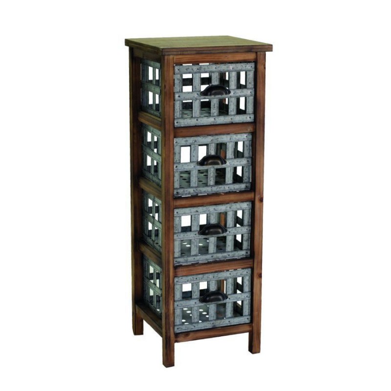 Cassettiera da cucina in legno marrone e grigio 36x34xh. 101 cm