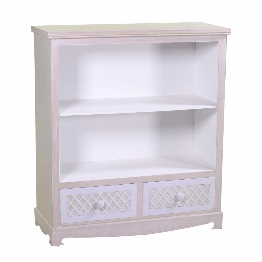 Mobile libreria 2 piani più 2 cassetti 85x35x95h cm