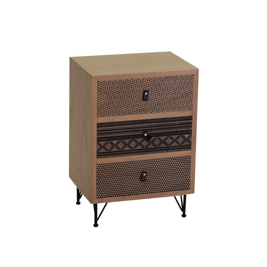 Mobile Fantasia Marrone con 3 Cassetti - 30x40x61 cm