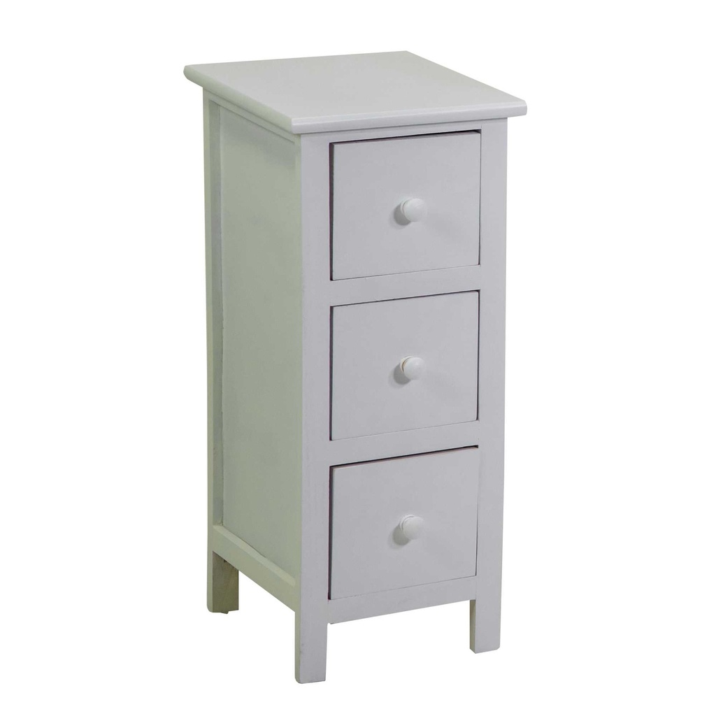 Mobiletto elegante bianco con 3 cassetti - 25x28x58 cm