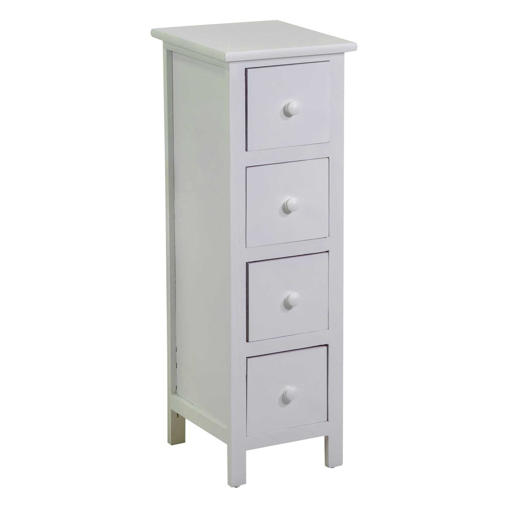 Mobiletto Eleonora Bianco con 4 Cassetti 25x28x75 cm