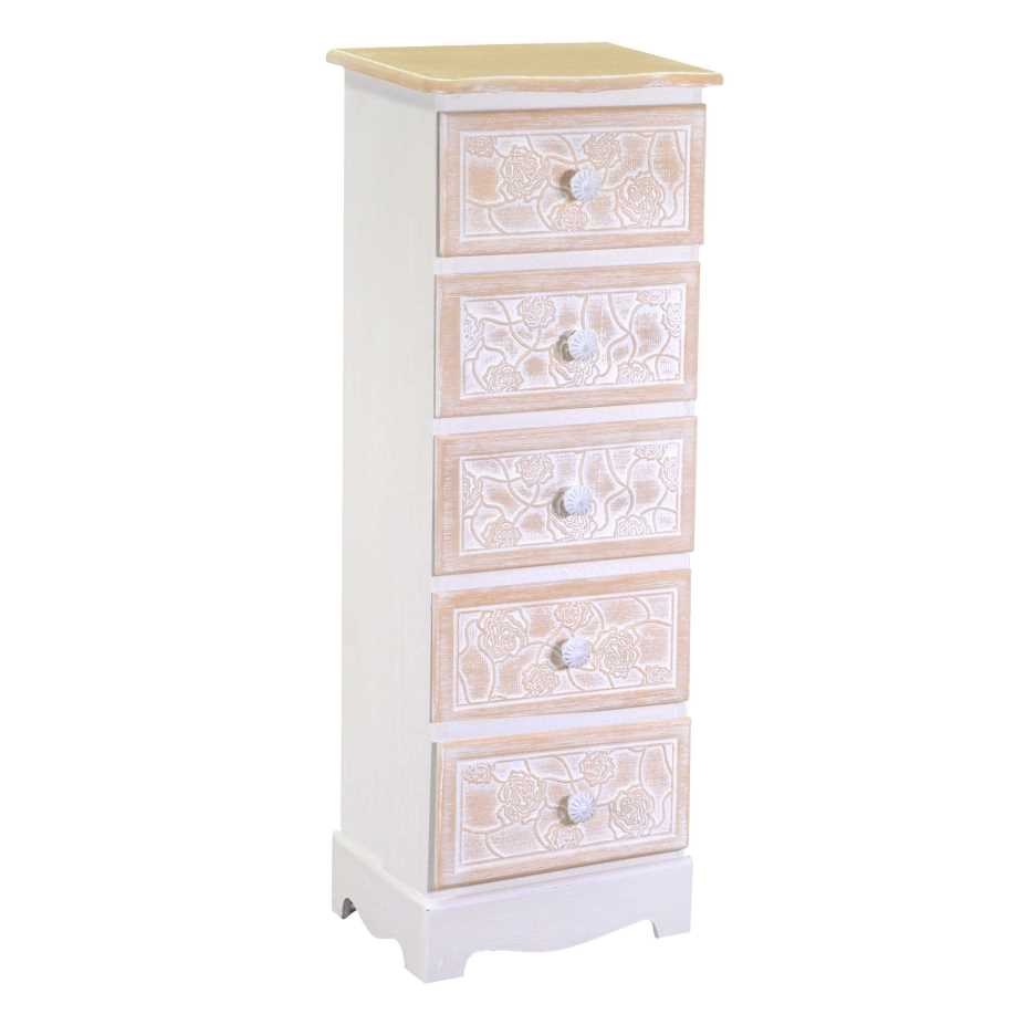 Mobiletto in legno con 5 cassetti - Dimensioni cm29x23h81
