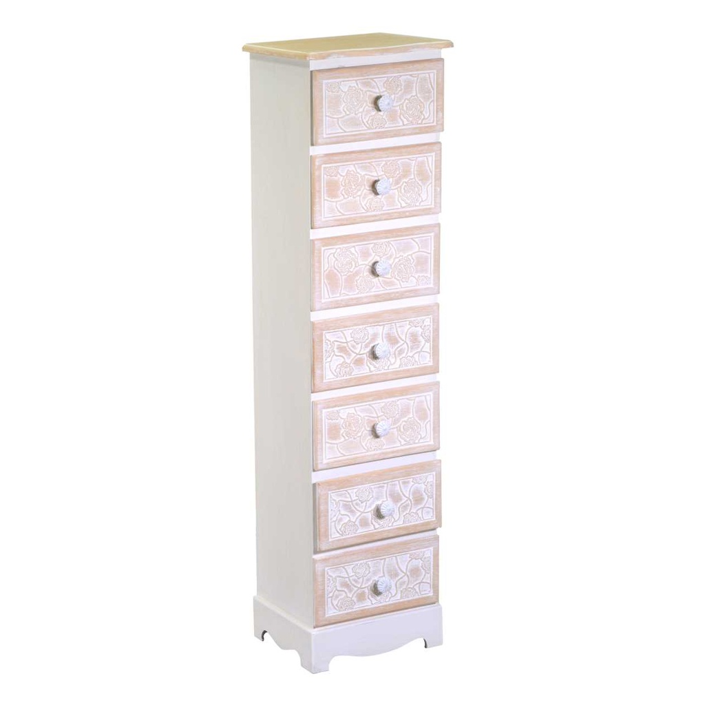 Mobiletto in legno con 7 cassetti - 29x23x109 cm