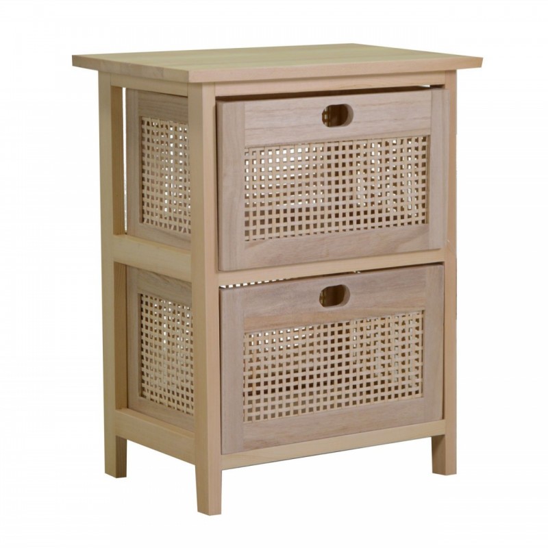 Mobiletto legno cassettiera naturale rettangolare 39x27,5xh50 cm