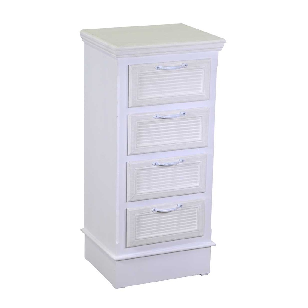 Mobiletto in legno con 4 cassetti bianco - Dimensioni: 37cm x 30cm x 79.5cm