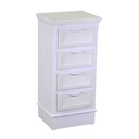 Mobiletto in legno con 4 cassetti bianco - Dimensioni: 37cm x 30cm x 79.5cm