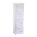 Mobiletto in legno con 6 cassetti bianco, dimensioni cm29x23h95