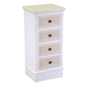 Mobiletto in legno con 4 cassetti crema - Dimensioni: 37x30x79.5 cm
