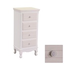 Mobiletto Cassettiera Bianco Beige 4 Cassetti Grandi 34x41x84 cm