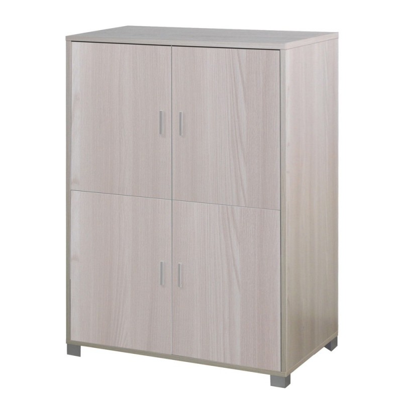 Mobiletto ufficio Olmo Chiaro 4 ante con ripiani 107x41x h162 cm