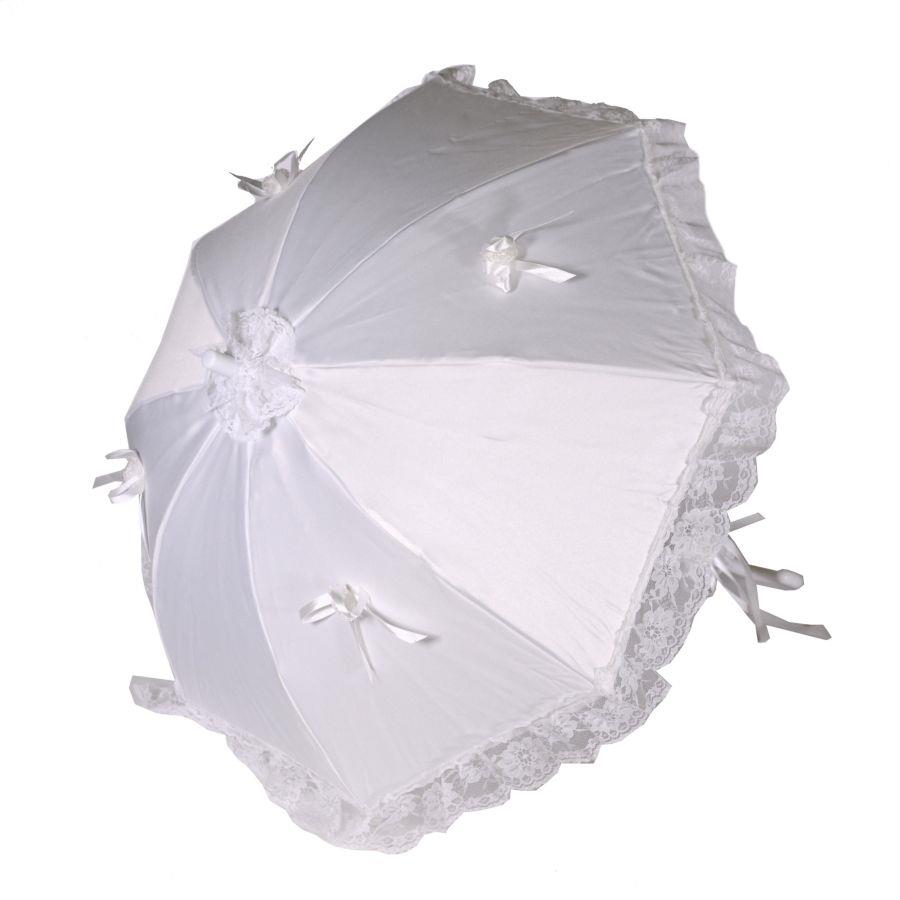 Ombrello Seta e Pizzo Bianco 59x40x10 cm