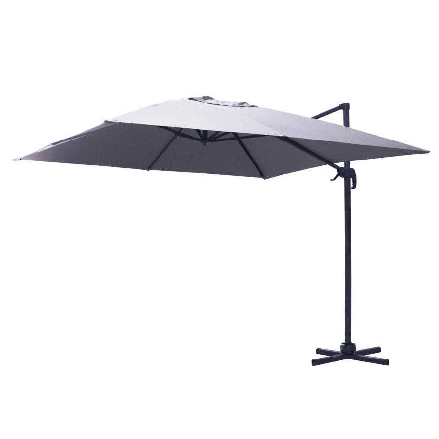Ombrellone Alluminio Montana 4x4 m Grigio con Palo Laterale