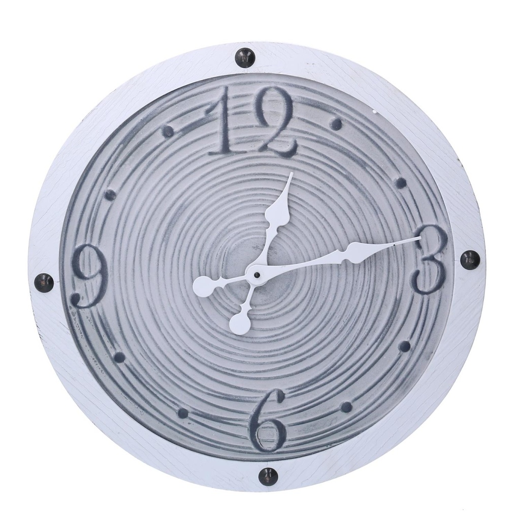 Orologio legno bordo bianco ø50x3