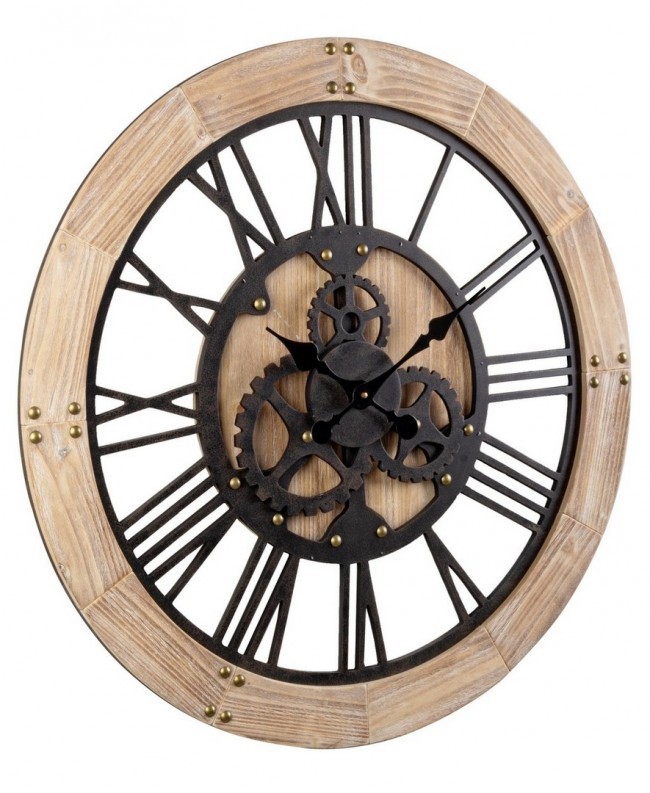 Orologio da parete Ticking in legno - Ø80 cm x 5 cm