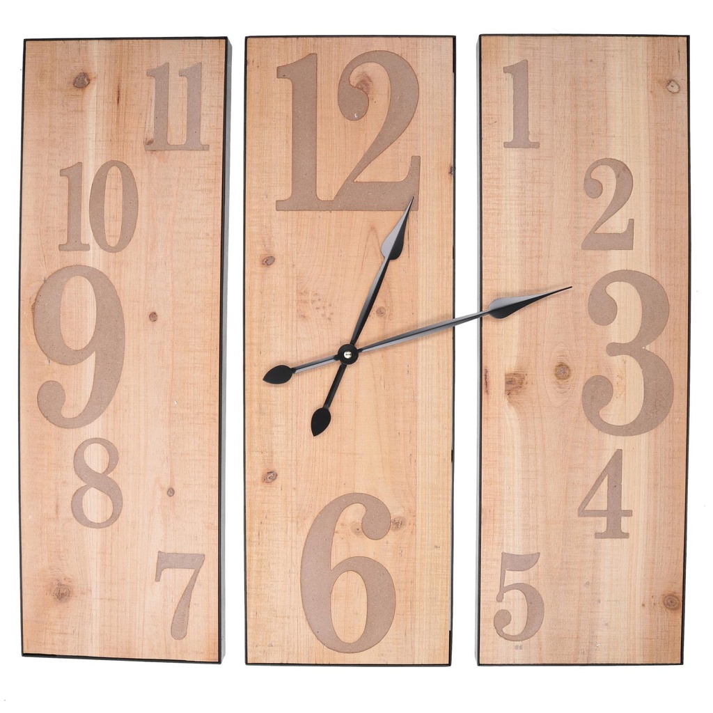 Orologio in legno naturale 60x60x3 cm