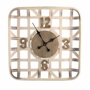 Orologio da parete in legno naturale, dimensioni 60,5 x 60,5 x 9 cm