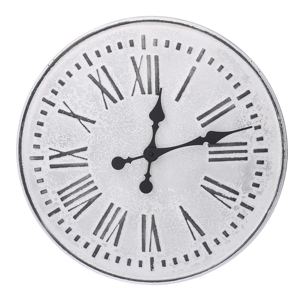 Orologio Metallo Bianco Nero 48x4,5 cm