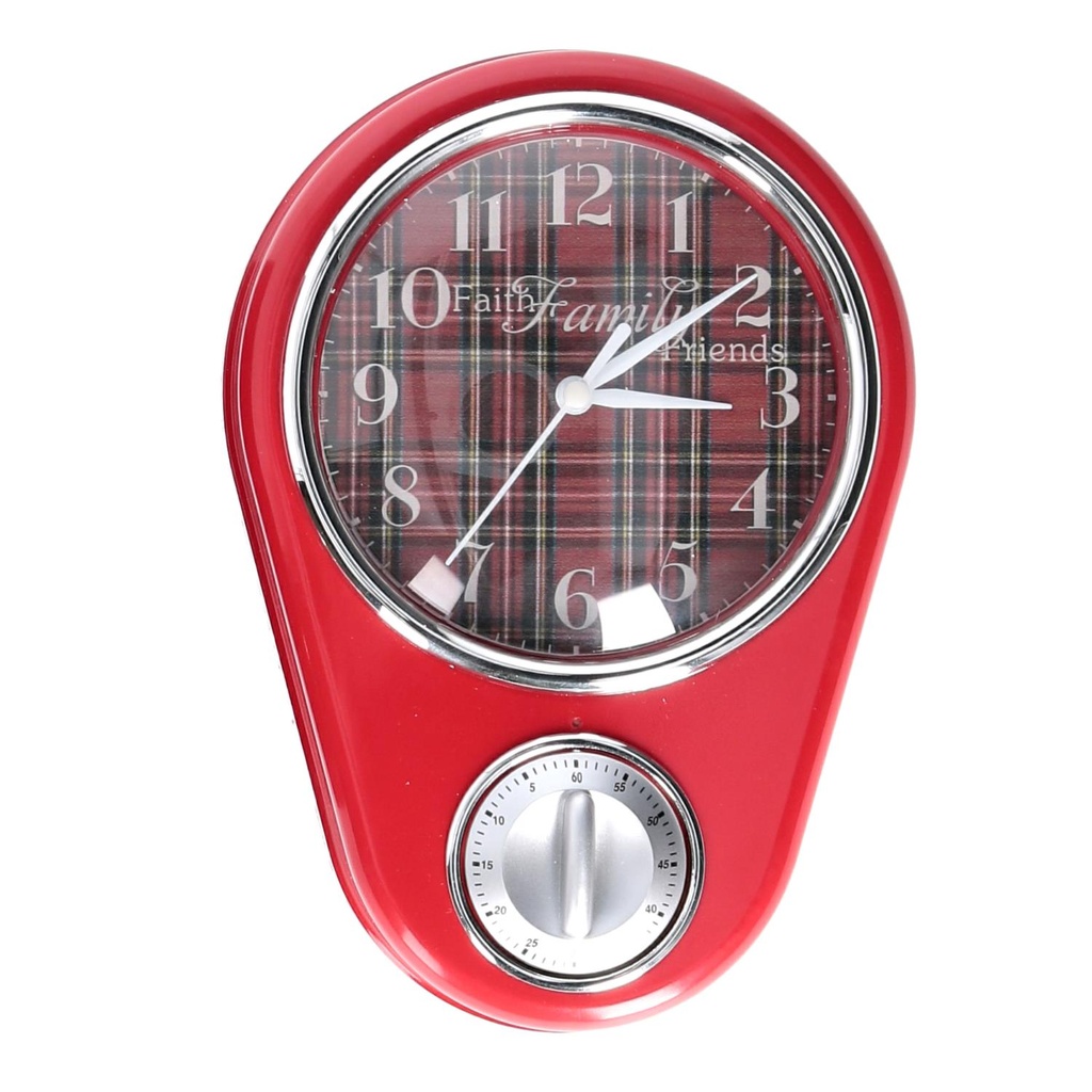 Orologio in plastica con timer rosso 23x16x5 cm