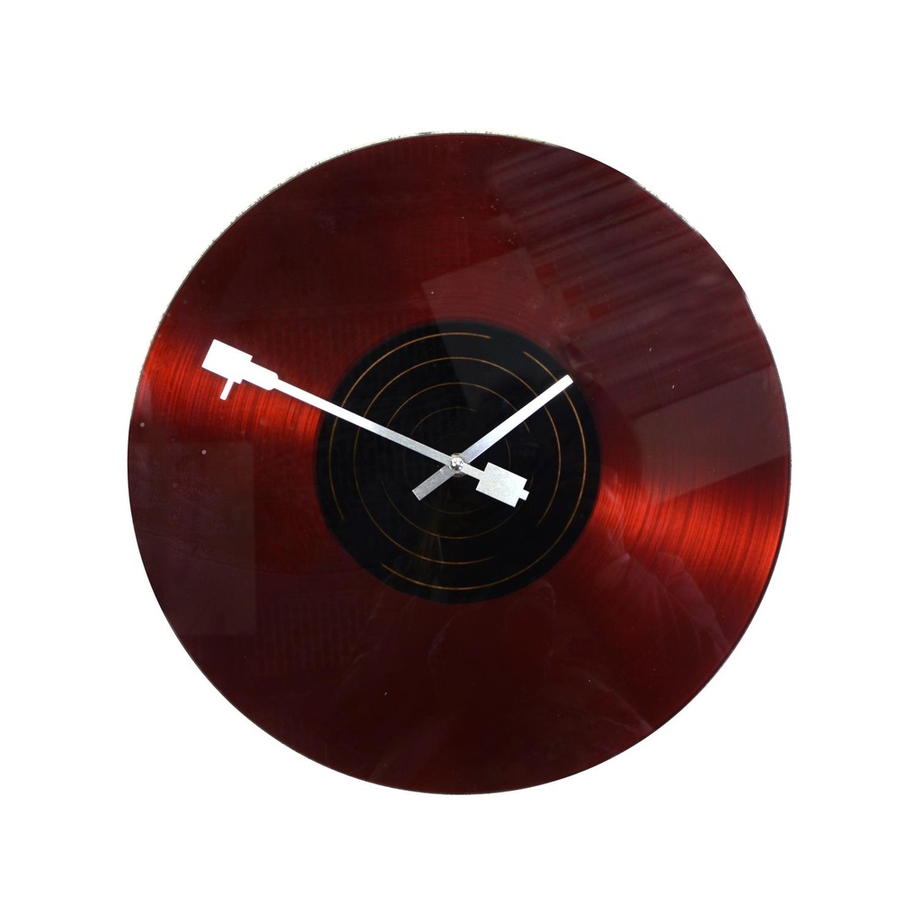 Orologio Vetro Disco Rosso Tondo Ø38h4