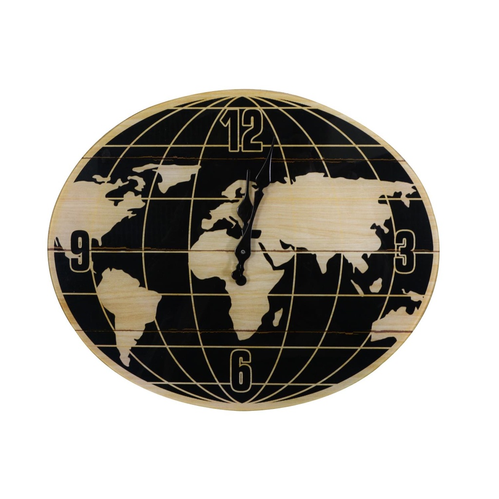 Orologio ovale in vetro nero - 32x4x39 cm