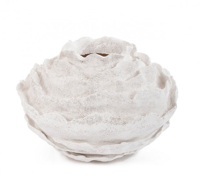 Vaso Bomb. Bianco H39.5 in Poliresina Resistente all'Acqua