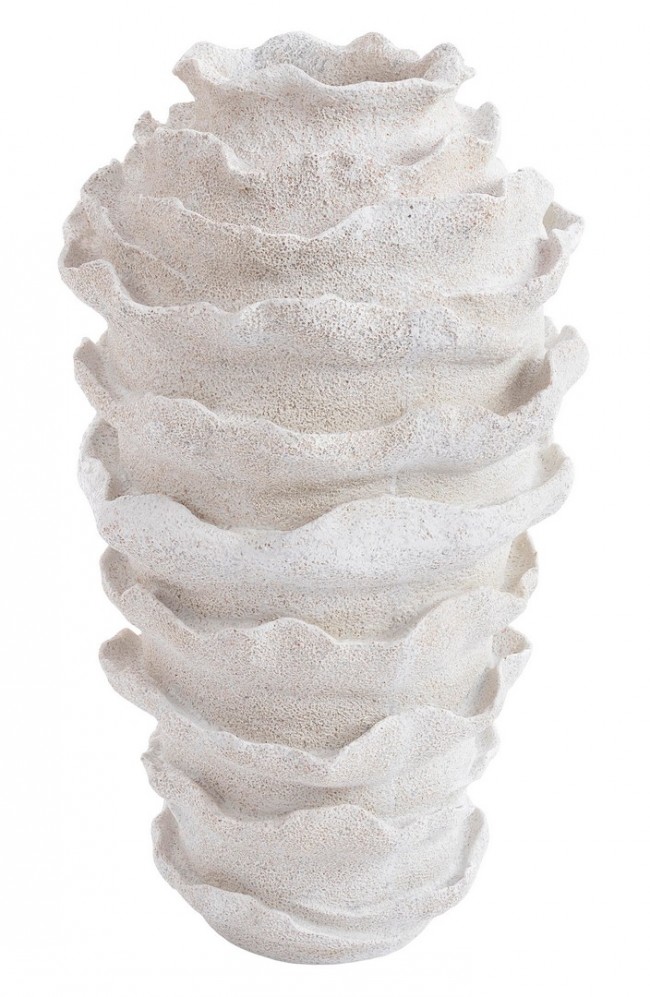 P.Vaso Pavo Bomb. Bianco H72.5