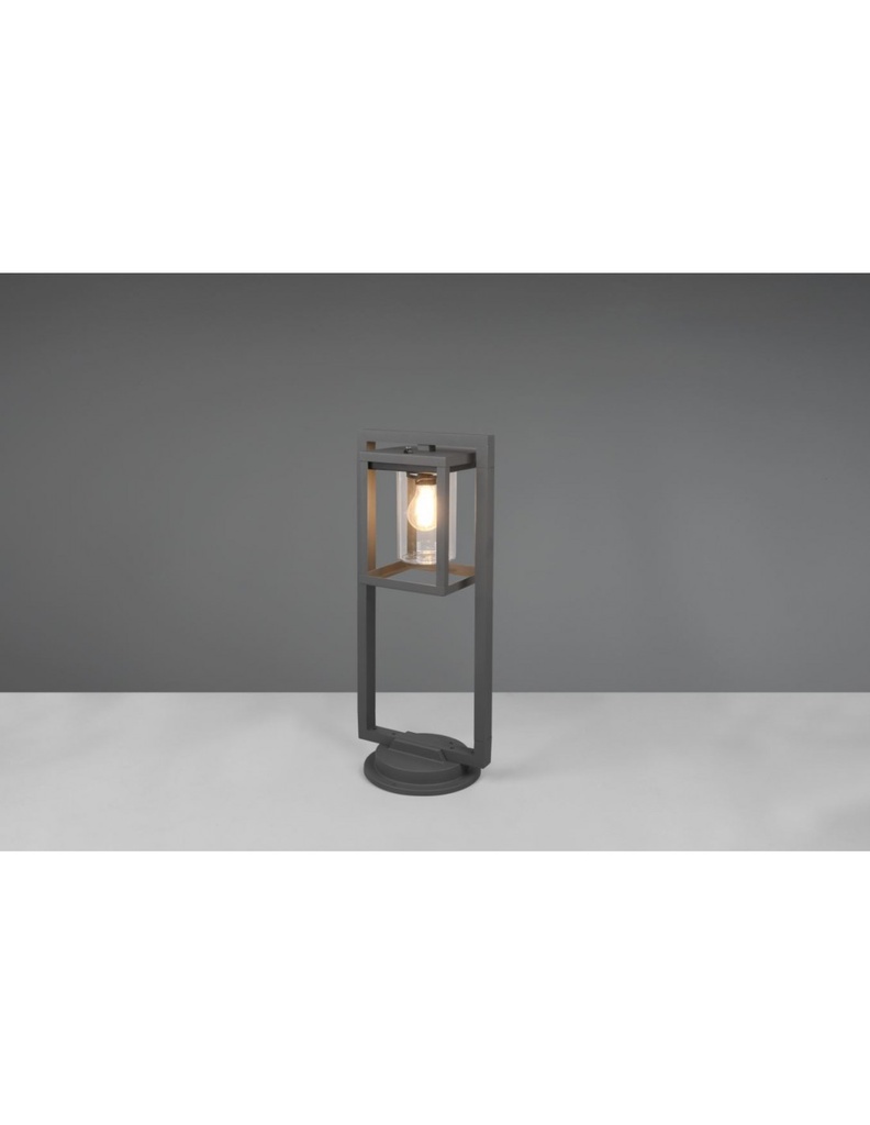 Paletto Lanterna Cilindro Vetro Lunga Antracite IP44 Sensore Crepuscolare