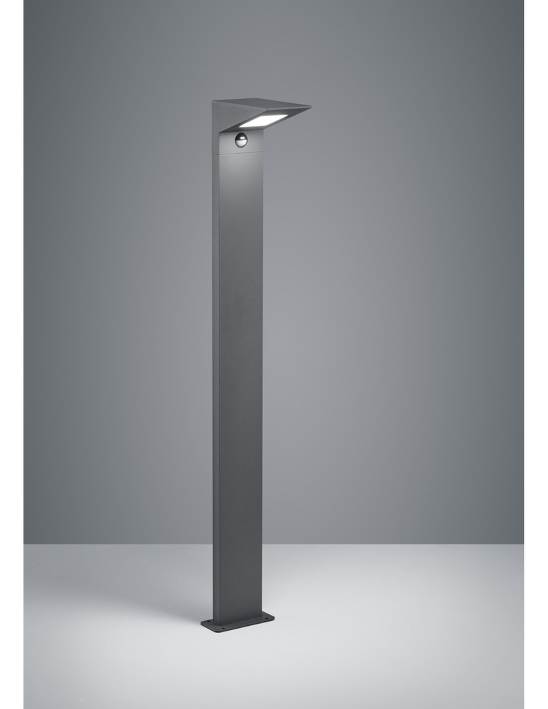 Palo Da Esterno Led Alluminio Antracite IP54 Con Sensore Movimento Nelson Trio Lighting