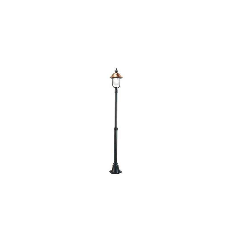 Palo in Alluminio Grigio con Copertura Superiore in Rame - Altezza 134-200 cm, Larghezza 25 cm