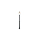 Palo in Alluminio Grigio con Copertura Superiore in Rame - Altezza 134-200 cm, Larghezza 25 cm