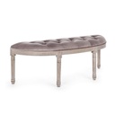 Panca Tilde tortora in velluto stile classico 125x42x48 cm