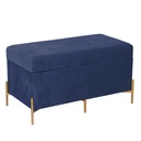 Panca in velluto blu 78x40x45 cm