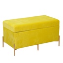 Panca in velluto giallo 78x40x45 cm