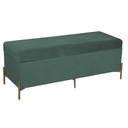 Panca in velluto verde salvia 115x40x45 cm