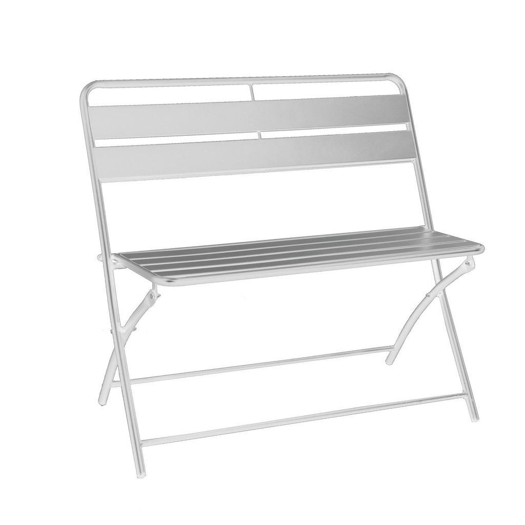 Panca da giardino pieghevole in ferro Rovigo bianca - 94x51x86 cm