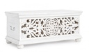 Panca shabby intarsiata bianca portatutto cm 100 x 50 x 45h