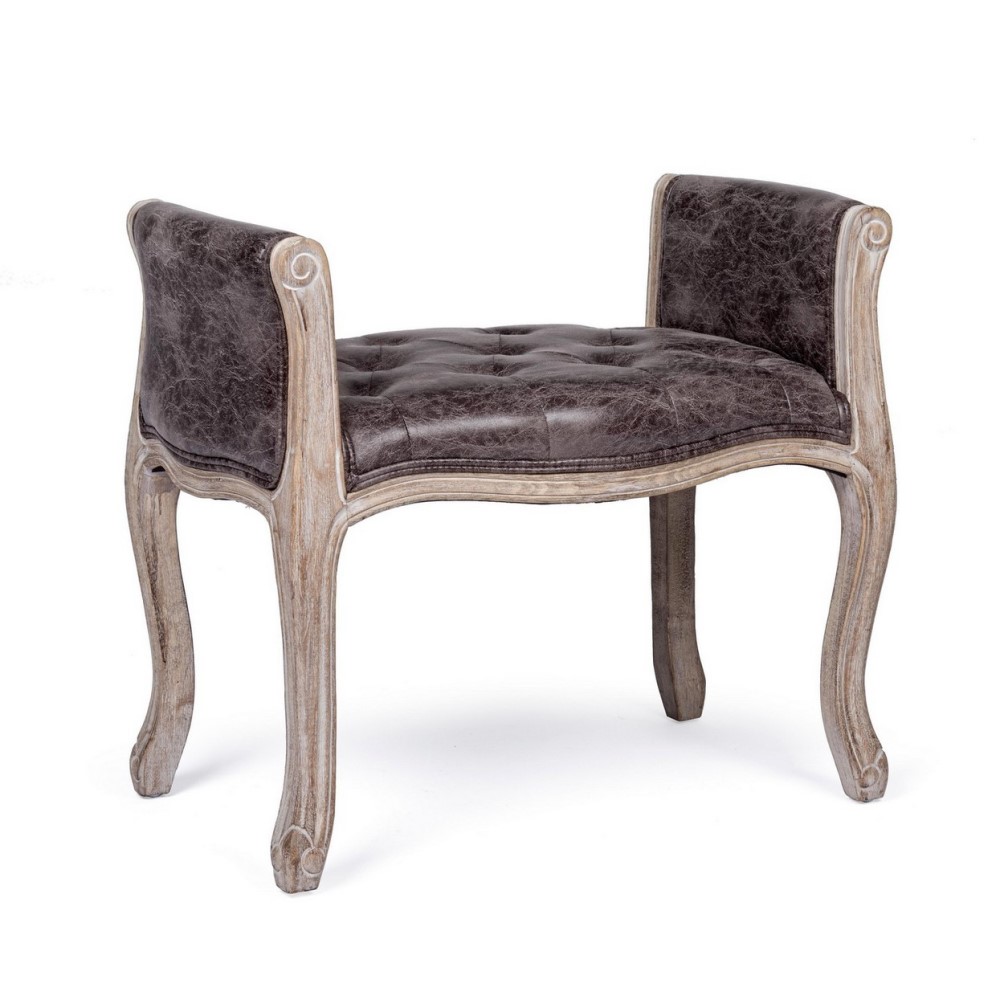 Panca Singola Dark in Tessuto EffettoPelle Stile Design - Misure: 71x48x60 cm