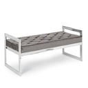 Panca velluto grigio Sveva 97x44 cm