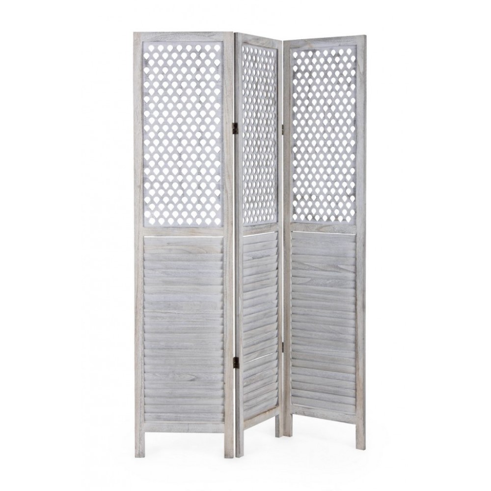 Paravento 3 ante Hole bianco antico 120x170 cm