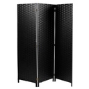 Paravento in carta a 3 ante, colore nero, dimensioni 40x175 cm