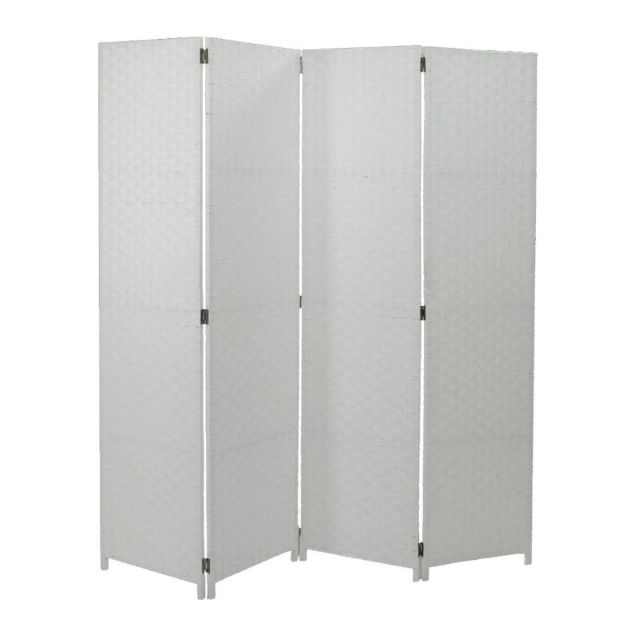 Paravento 4 ante bianco cm40x175