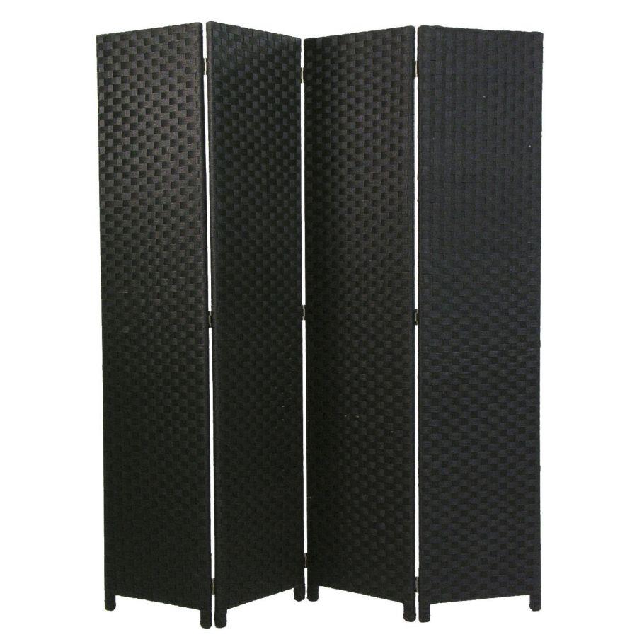 Paravento 4 ante nero cm40x3h175