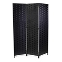 Paravento poliestere 3 ante nero 40x175 cm